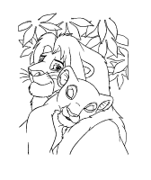 A coloring page of the lion king